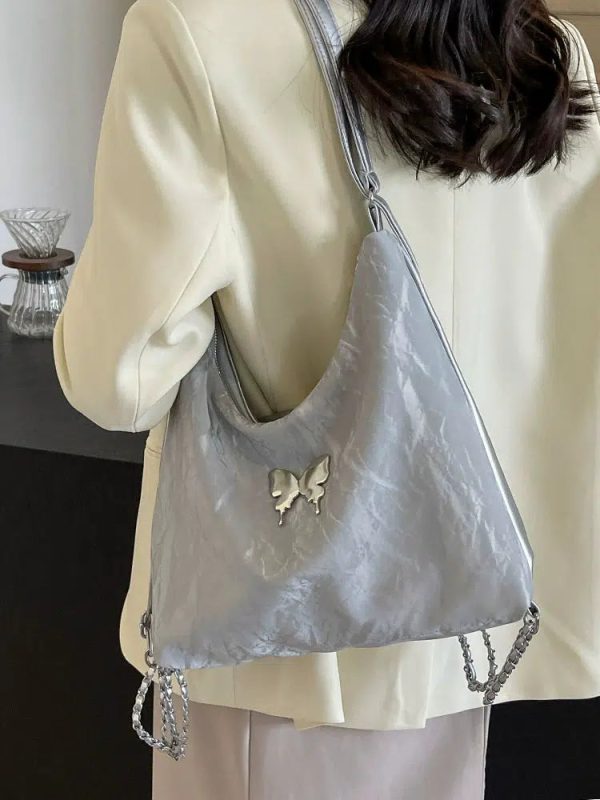 Butterfly Accent Chain Strap Shoulder Bag Online Hot Sale