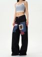 Wide-Leg Patchwork Denim Pants Cheap