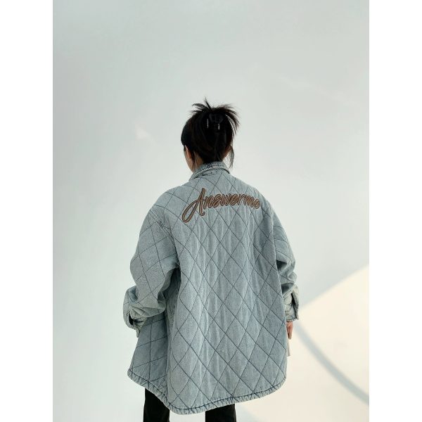 Button Closure Oversized Quilted Coat Online Sale