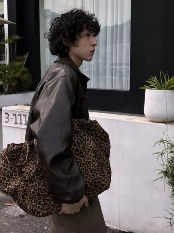 Casual Style Leopard Print Bag Online Sale