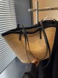 Woven Straw Leather Straps Tote Bag Online