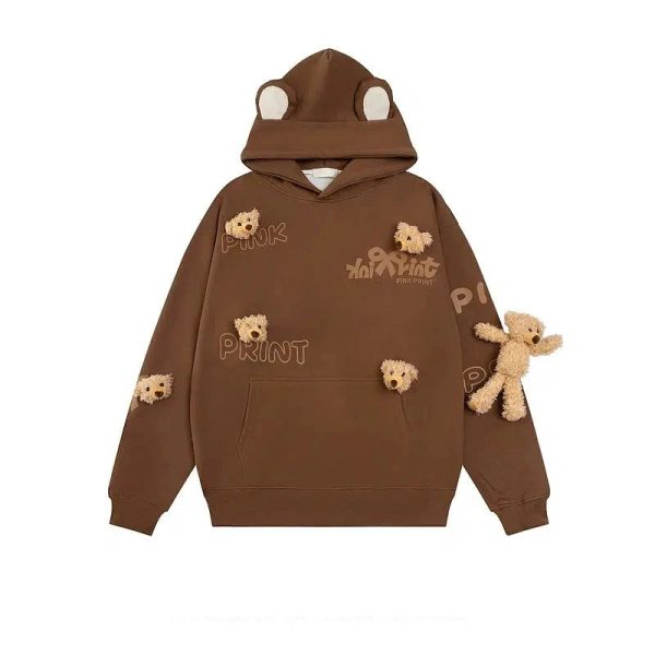 Teddy Bear Embellished Hoodie For Sale