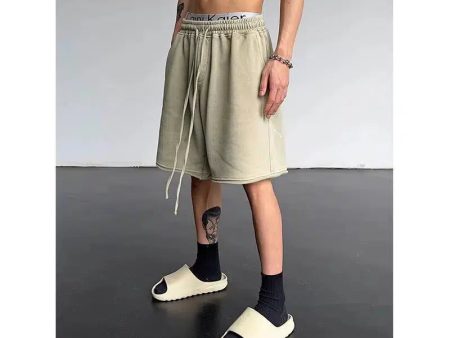 Washed Drawstring Shorts Fashion