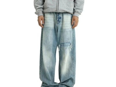 Baggy Vintage Washed Denim Jeans Discount