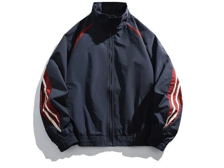 Striped Sleeves Windbreaker Jacket Supply