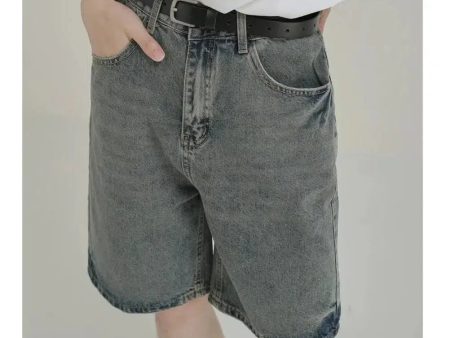 Vintage Gray Blue Denim Shorts For Discount