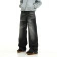 Washed Wide-Leg Baggy Jeans Cheap