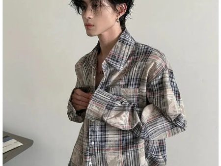 Camouflage Plaid Long-Sleeve Shirt on Sale