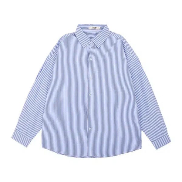 Striped Long-Sleeved Shirt Jacket Online Hot Sale