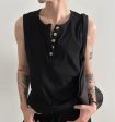 Buttoned Sleeveless Vest Online now