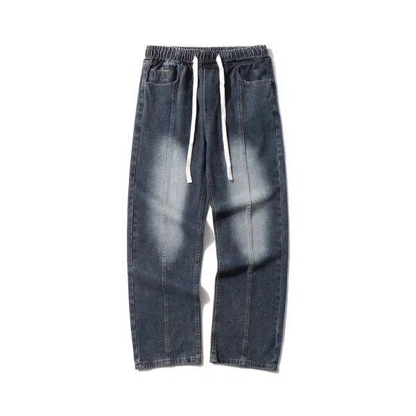 Washed Wide-Leg Gradient Straight Jeans For Cheap