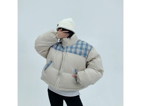 Winter Plaid Puffer Coat For Cheap