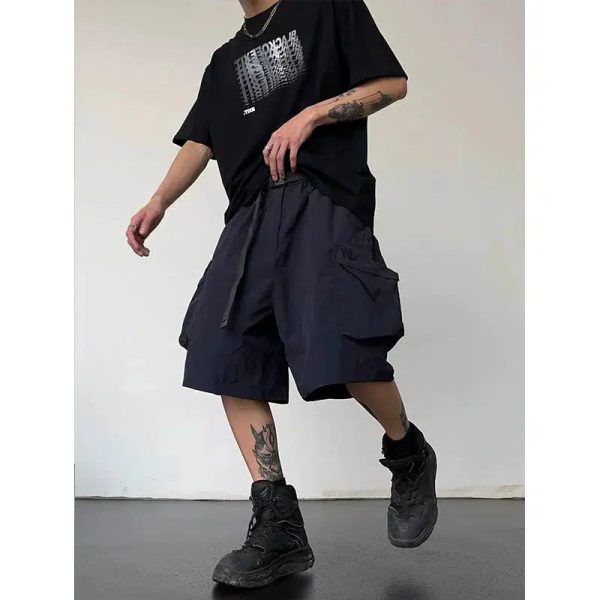 Wide Leg Pocket Cargo Shorts Fashion