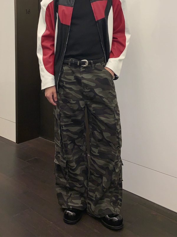 Casual Straight-leg Camouflage Pants For Cheap