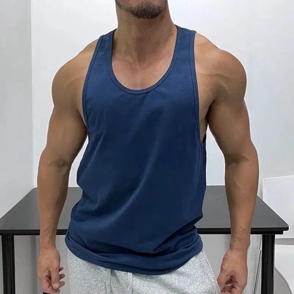 Basaic Cotton Sleeveless Athletic Vest For Cheap