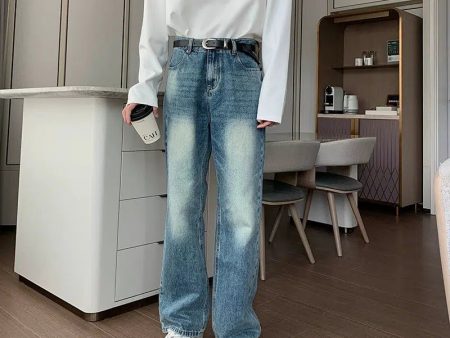 Blue Straight Leg Jeans For Discount